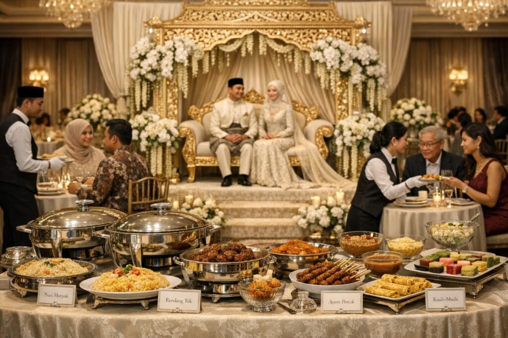 Indian wedding catering Malaysia luxury reception setup by The Big Rajah