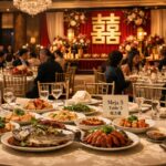 Luxury Chinese wedding banquet catering setup in a Kuala Lumpur hotel by premium wedding caterer Malaysia The Big Rajah.